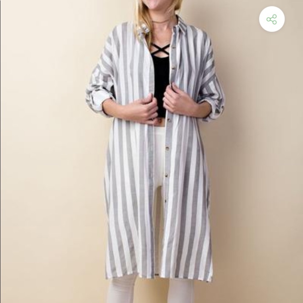 Striped boyfriend shirt oversized button up shirt